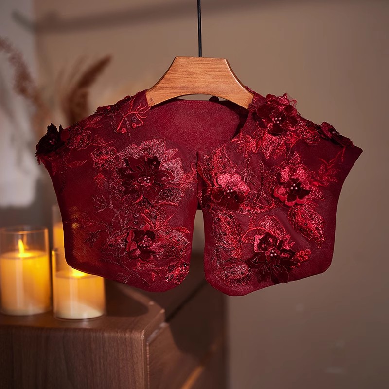 Embroidery Red - Women's Fashion Embroidery Wine Red Lace