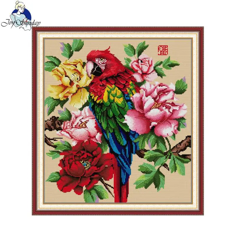 Embroidery Meaning - Joy Sunday Beautiful Parrot Pattern Print