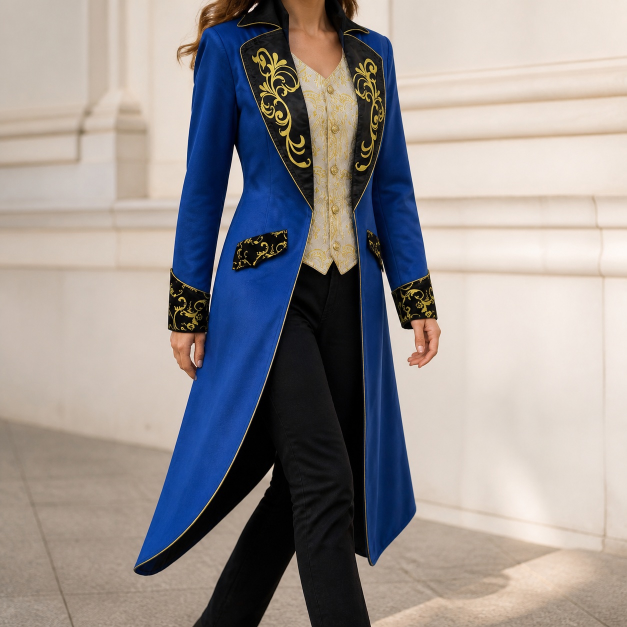 Embroidery Gold - Women's Printed Long Sleeve Vintage All