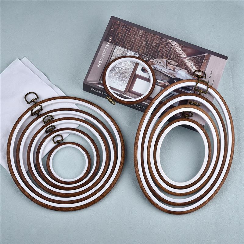 Round Oval Wooden Color Embroi - Stitch Marker Ring recension och pris