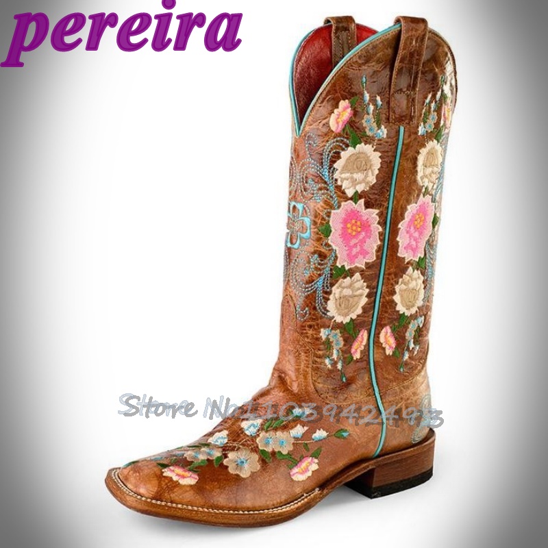 Embroidered Flower Boots Rose  - Embroidery Flower recension och pris