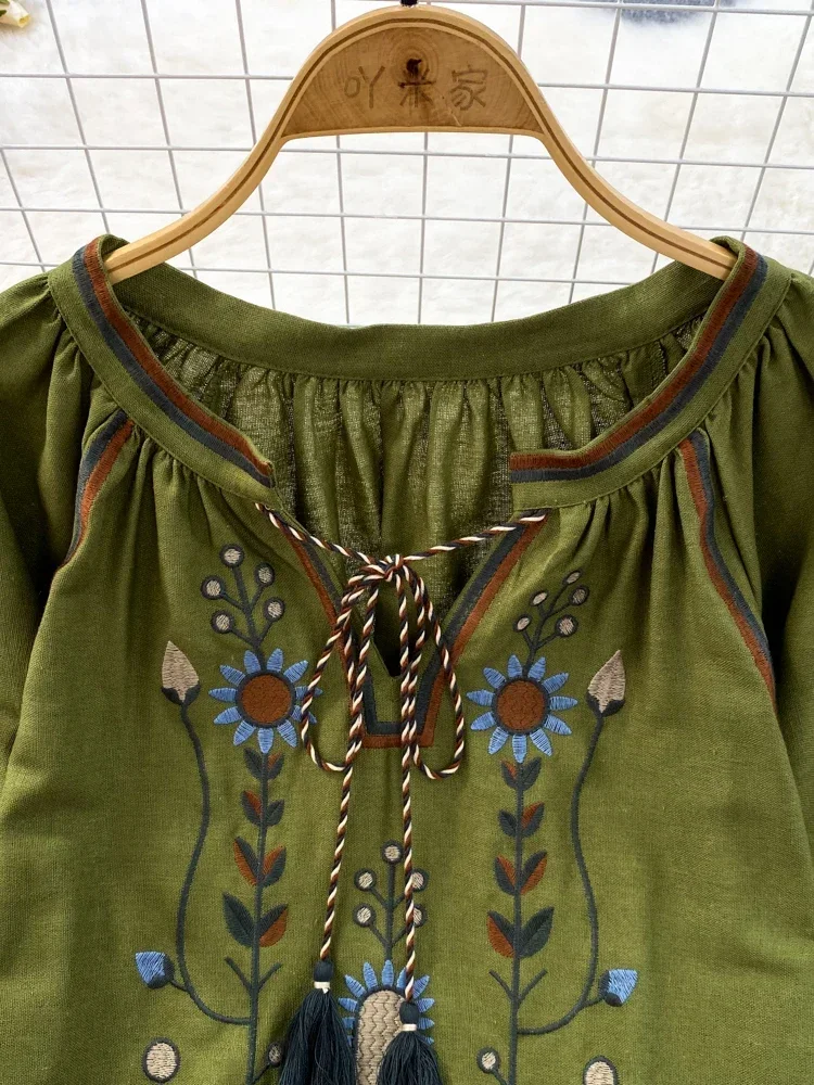 Women Spring Blouse Ethnic Sty - Embroidery On Shirt recension och pris