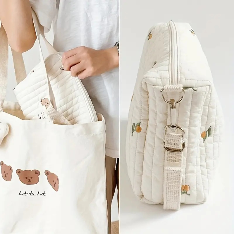 Cotton Portable Storage Bag Zi - Embroidery Fonts recension och pris