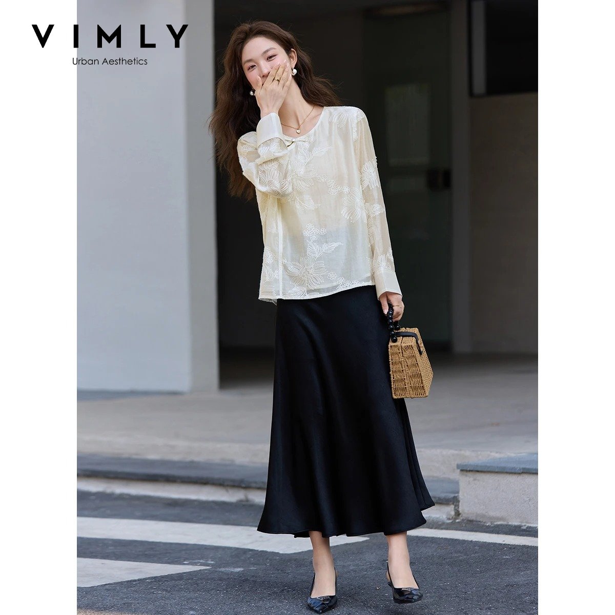 VIMLY Apricot New Chinese Embr - Embroidery On Shirt recension och pris