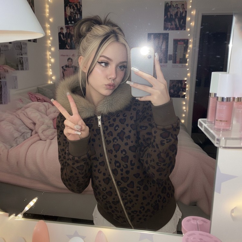 American Hot Girl Winter New Y - Embroidery Zip Up Hoodie recension och pris