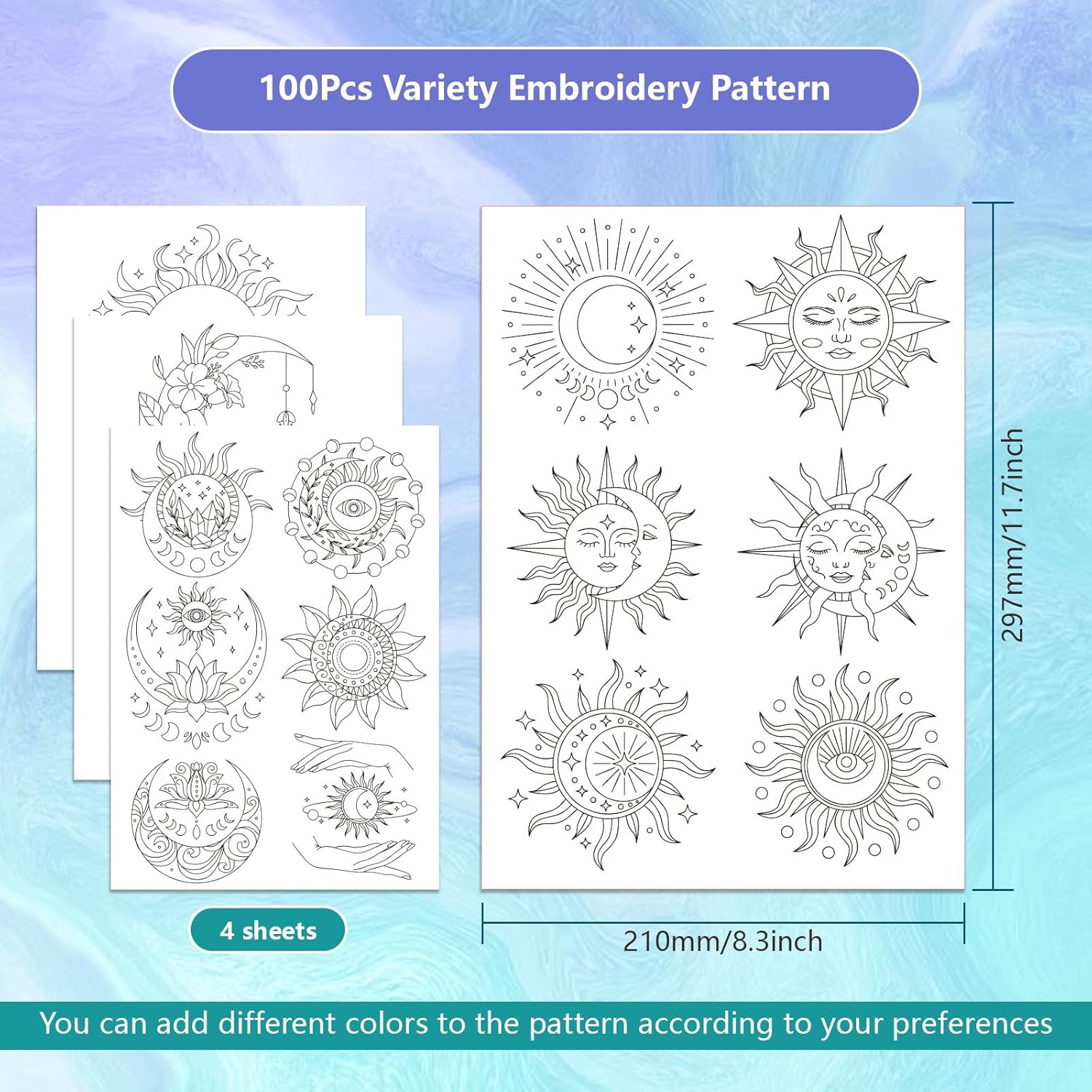 Sun Moon Pattern Water Soluble - Embroidery Meaning recension och pris