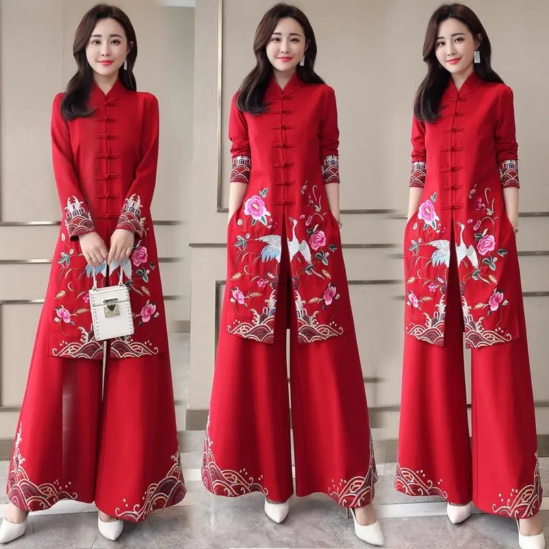 Long Ethnic Style Cheongsam Se - Embroidery Youtube recension och pris