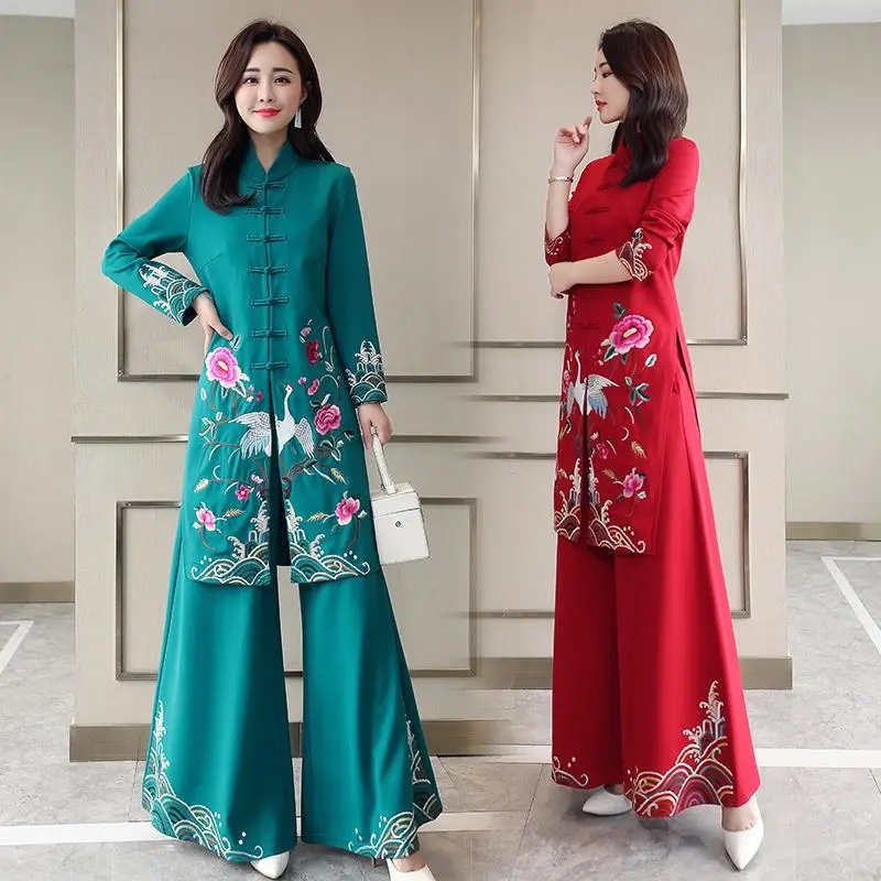 Long Ethnic Style Cheongsam Se - Embroidery Youtube recension och pris