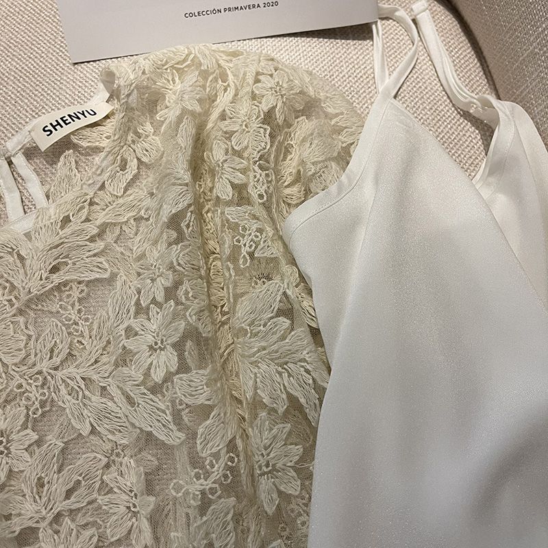 MEXZT Elegant Sheer White Shir - Embroidery On Shirt recension och pris