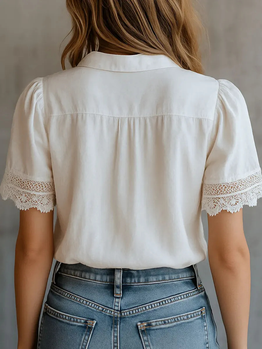 Elegant Women's Shirts Casual  - Embroidery On Shirt recension och pris