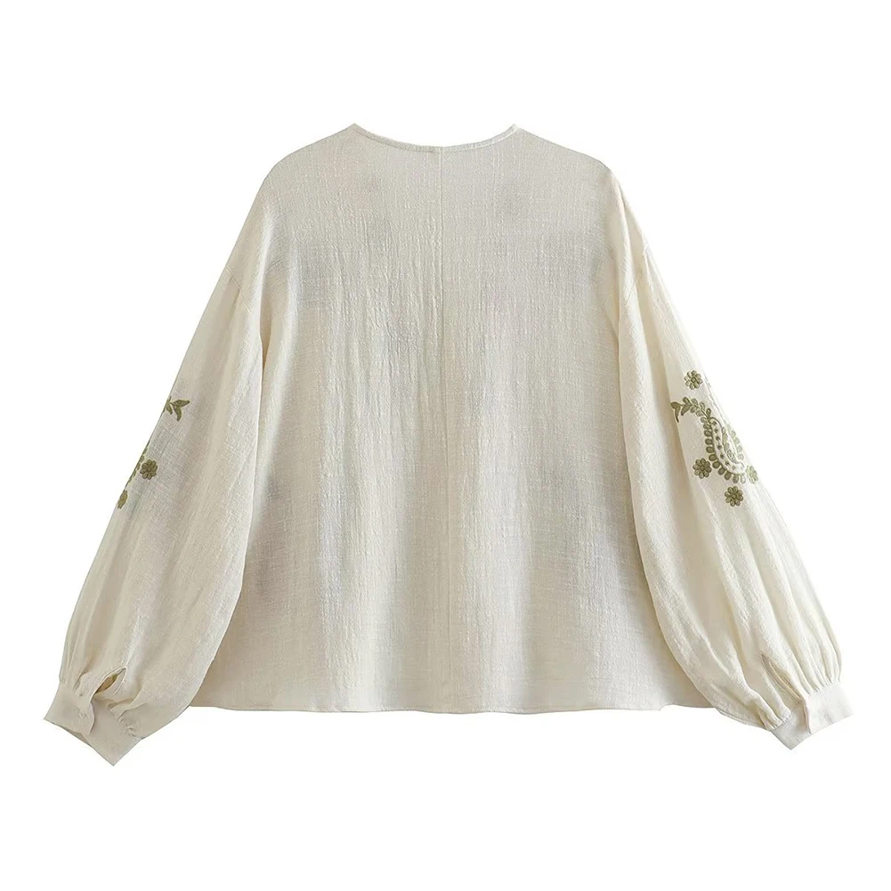 Womens New Loose Cotton Embroi - Embroidery On Shirt recension och pris