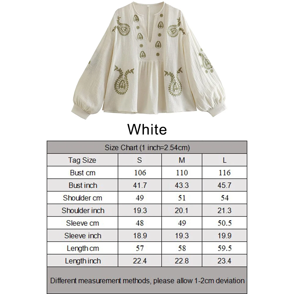 Womens New Loose Cotton Embroi - Embroidery On Shirt recension och pris