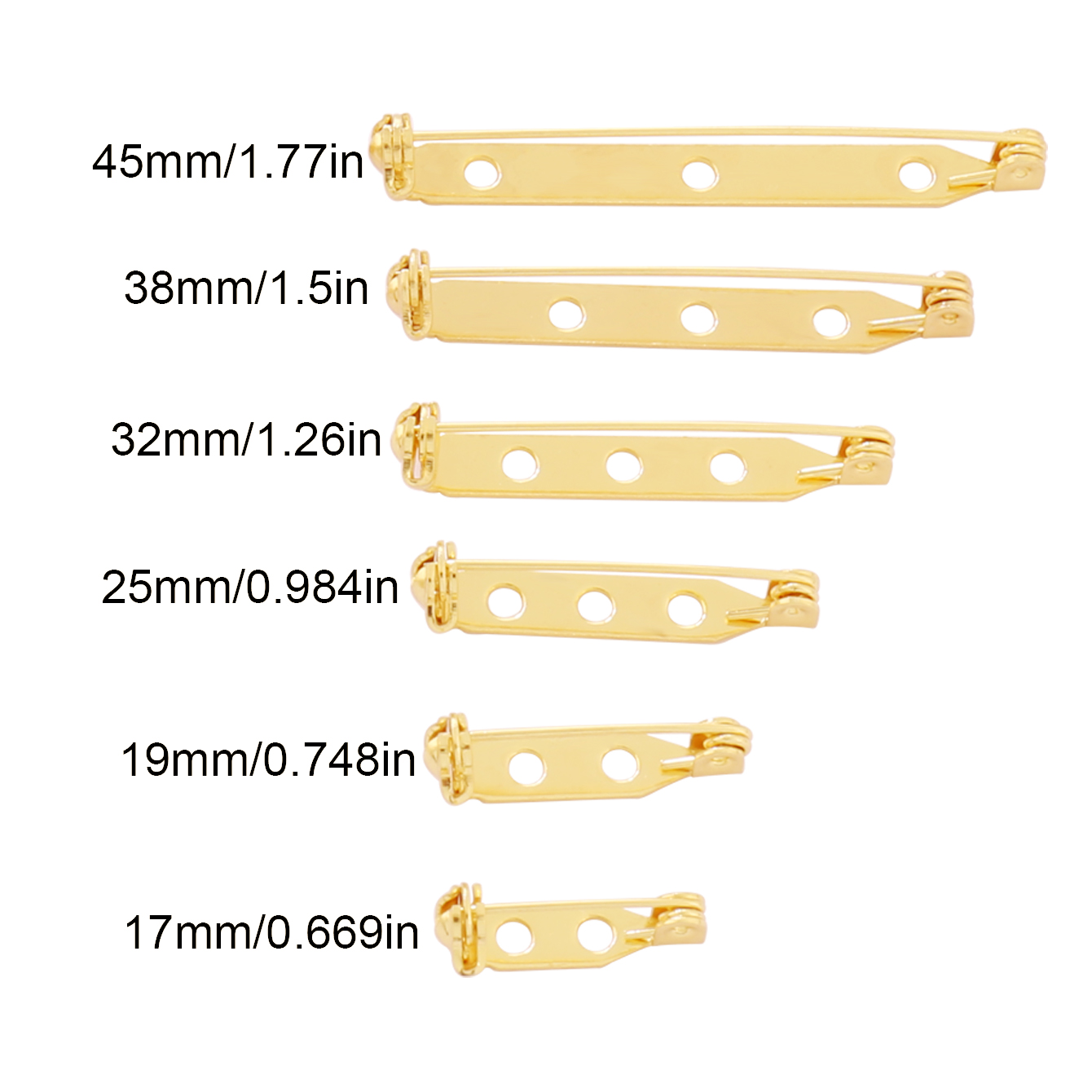 10pcs 17-45mm Brooch Clip Base - Embroidery Simple recension och pris