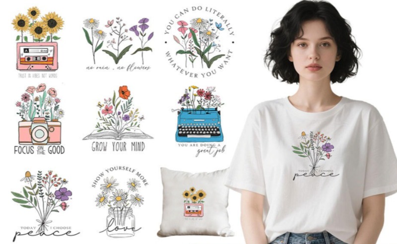 Cartoon Floral Flower Iron On  - Embroidery On Shirt recension och pris