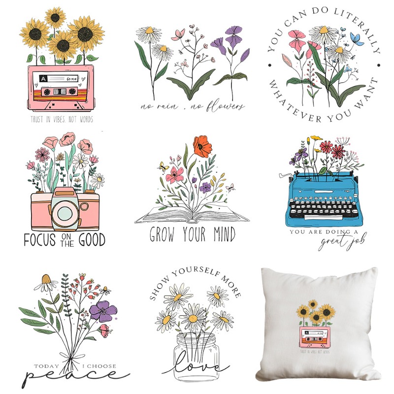 Cartoon Floral Flower Iron On  - Embroidery On Shirt recension och pris