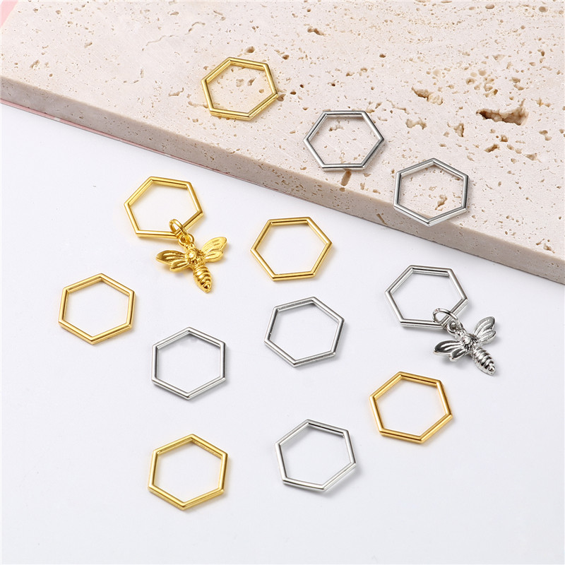 6pcs Hexagon Bee Pendants Knit - Stitch Marker Ring recension och pris