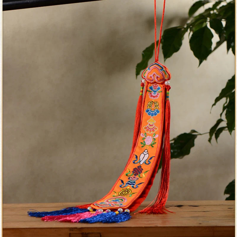Tibetan Ribbon Flags Nepal Han - Embroidery Red recension och pris