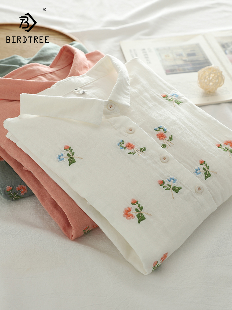 New 2025 Summer Cotton Yarn 3/ - Embroidery On Shirt recension och pris