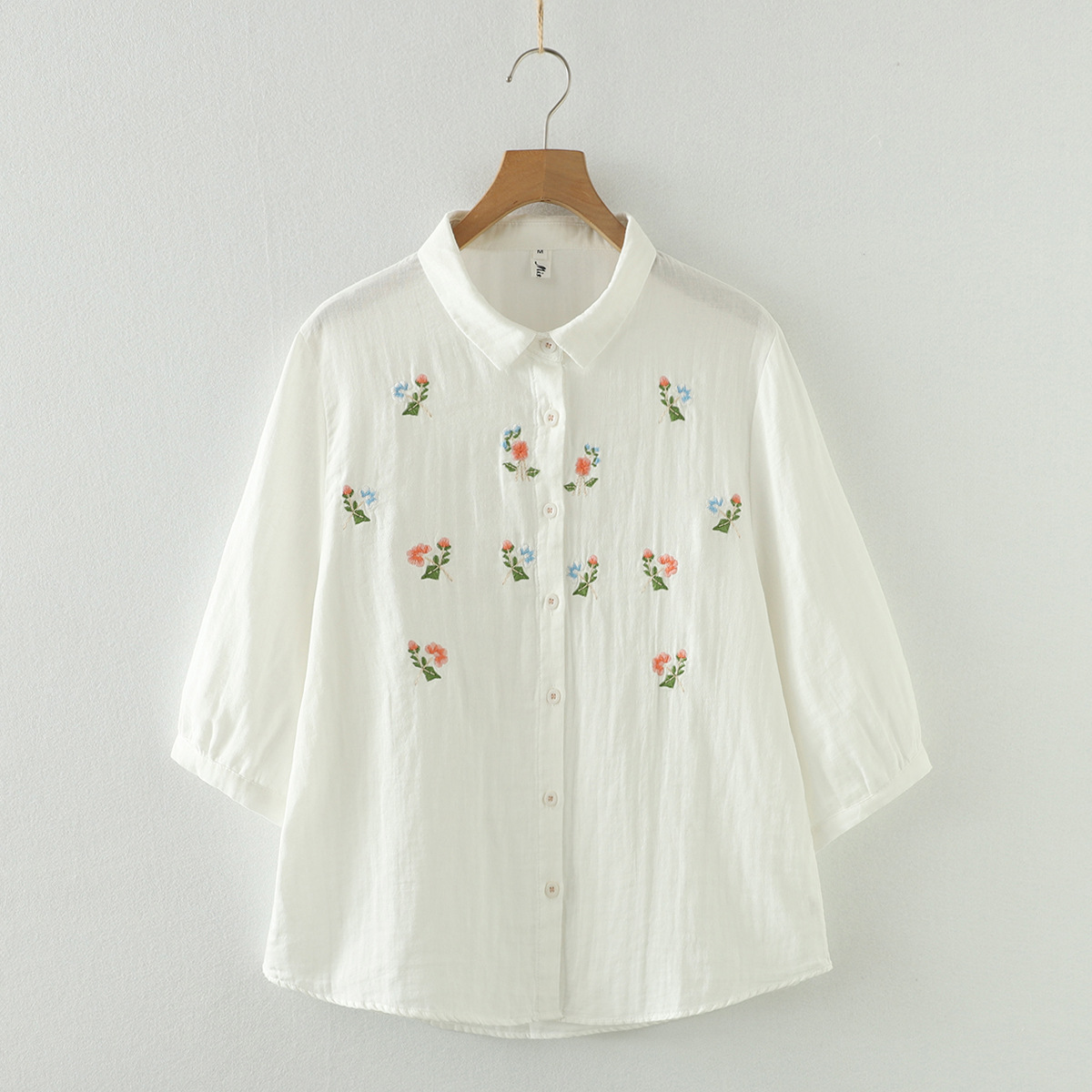 New 2025 Summer Cotton Yarn 3/ - Embroidery On Shirt recension och pris