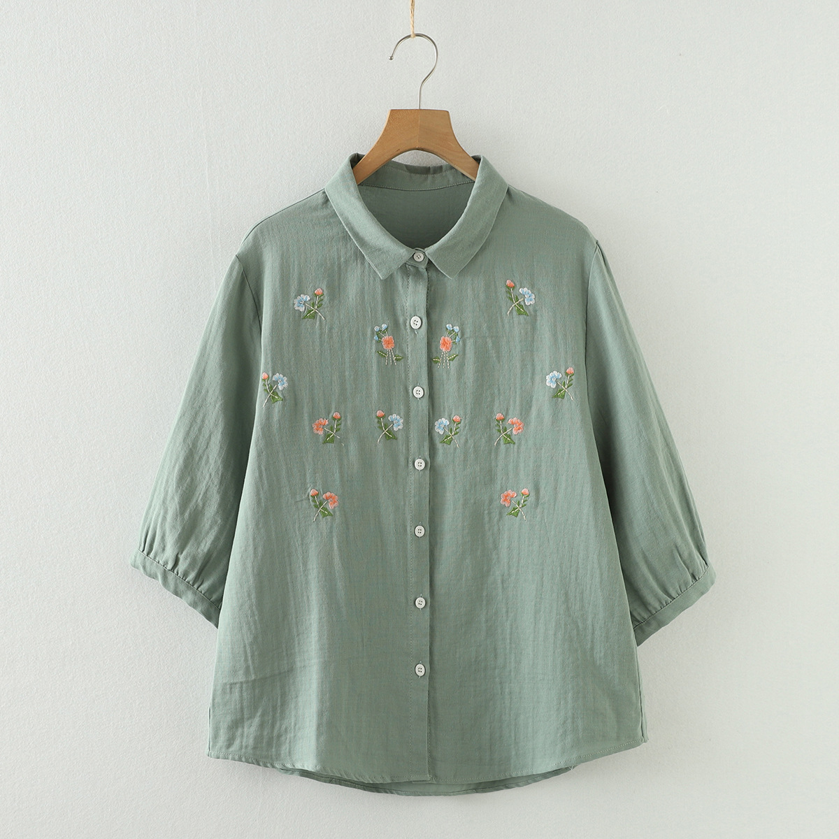New 2025 Summer Cotton Yarn 3/ - Embroidery On Shirt recension och pris