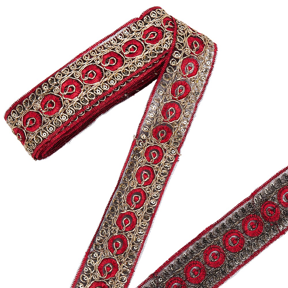 10 Yards 1.77 Inch Red Embroid - Embroidery Red recension och pris