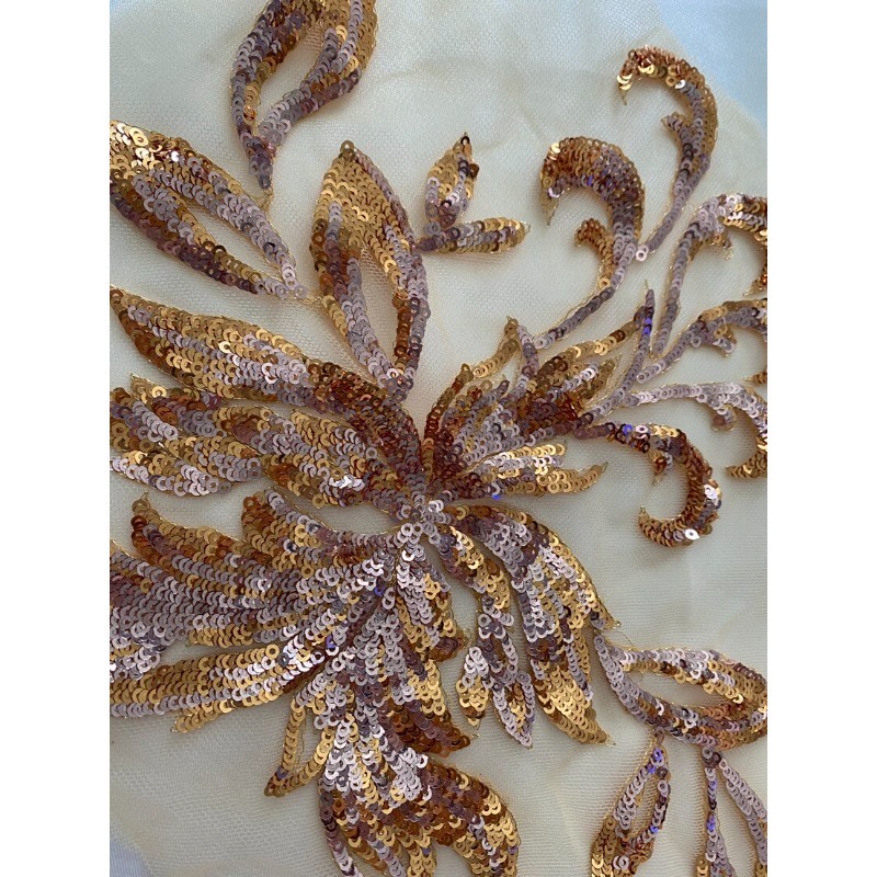 Lace Embroidery Mesh Sequin Fl - Embroidery Gold recension och pris