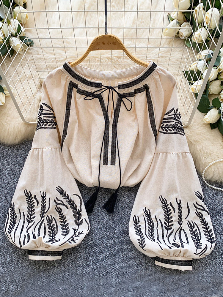Women Bohemian-style Blouse Em - Embroidery On Shirt recension och pris