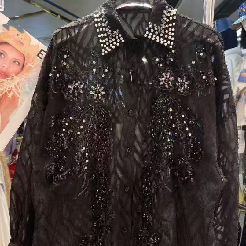 New In Sparkle Pearls Beaded D - Embroidery On Shirt recension och pris