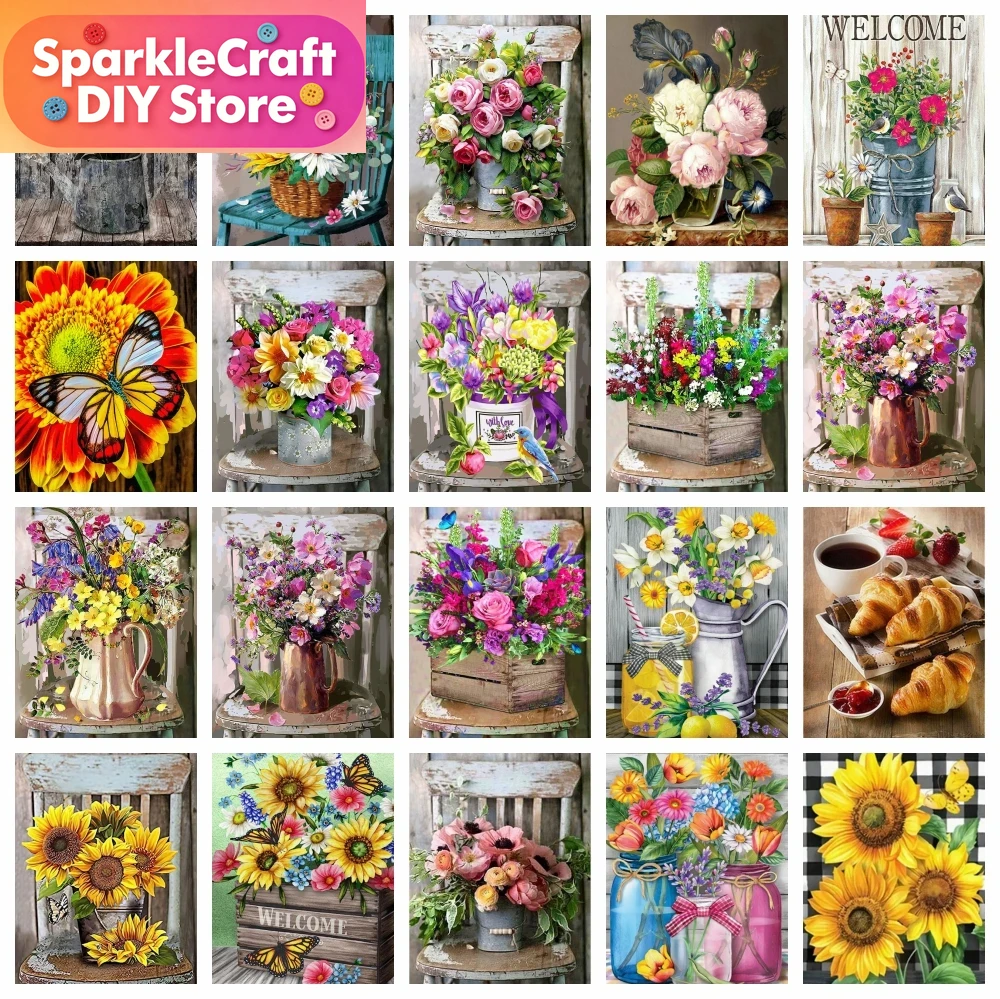 1pc frameless  Diamond Paintin - Embroidery Flower recension och pris