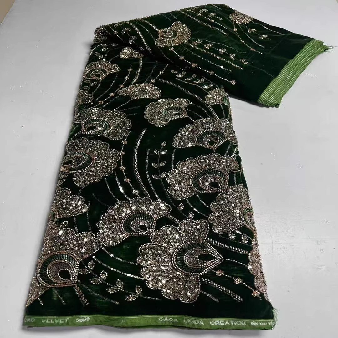 5yard New velvet tela Sequin b - Embroidery Youtube recension och pris