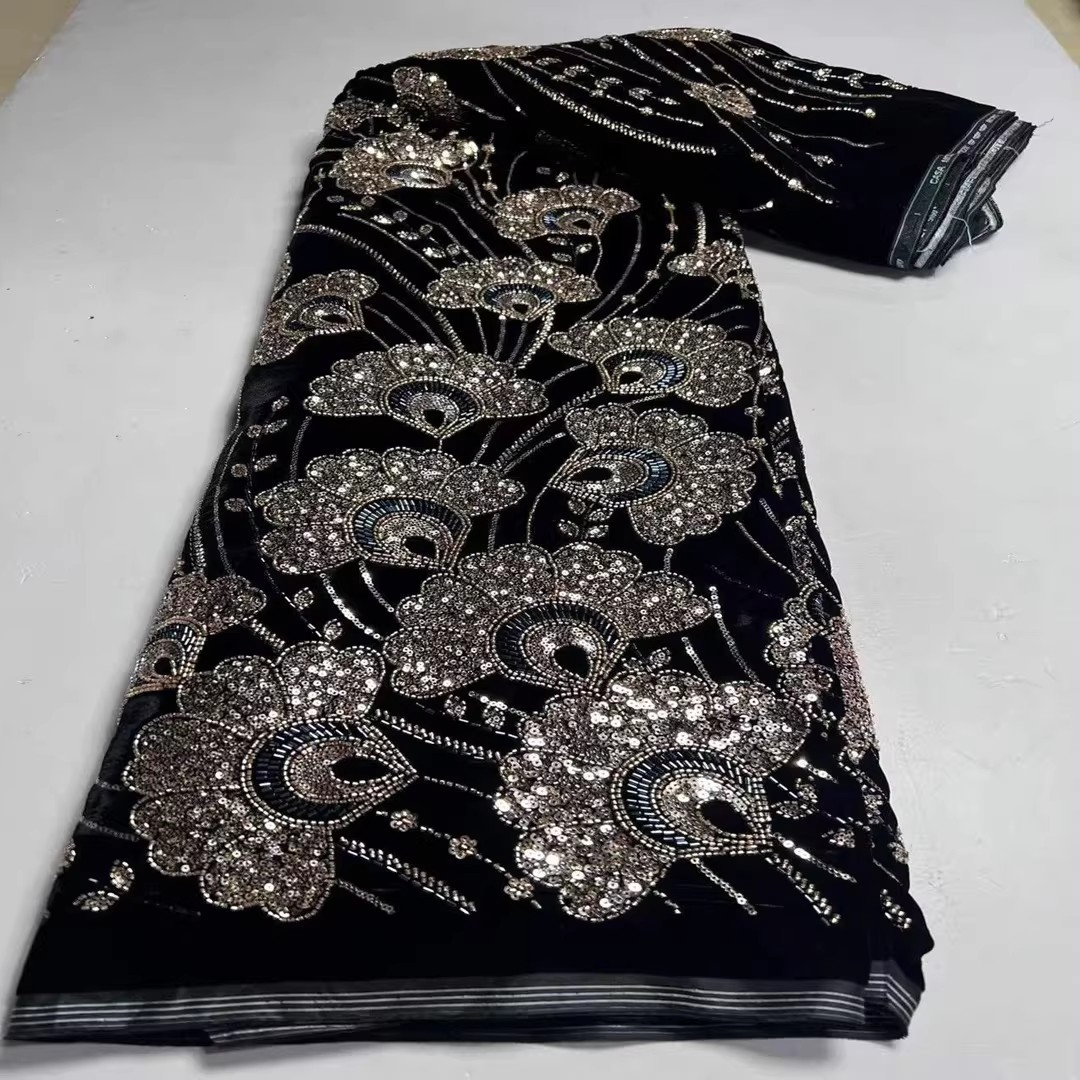 5yard New velvet tela Sequin b - Embroidery Youtube recension och pris