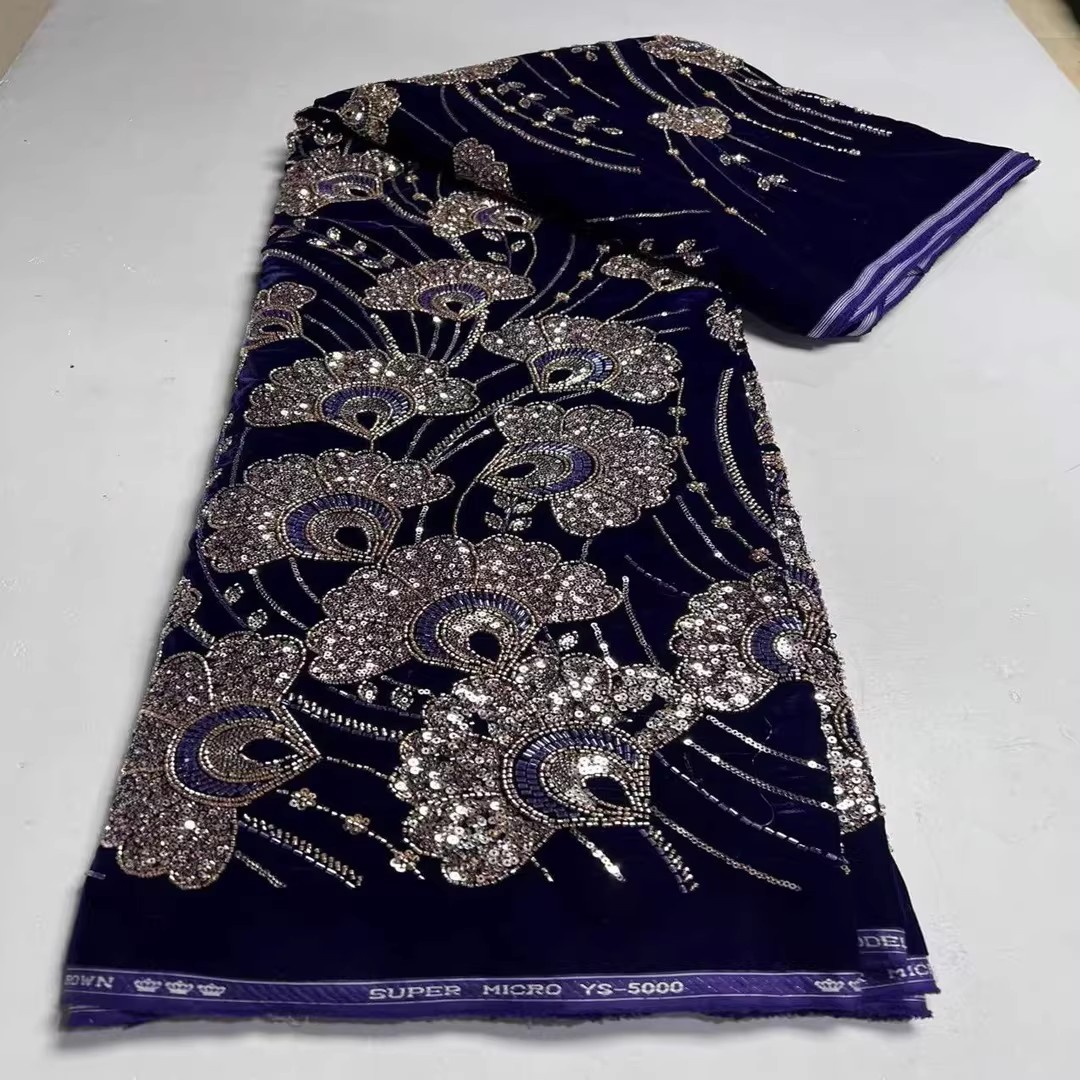 5yard New velvet tela Sequin b - Embroidery Youtube recension och pris