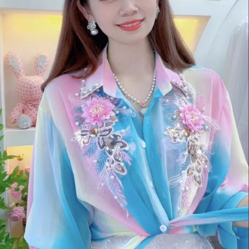 2024 Summer New Office Lady Te - Embroidery On Shirt recension och pris