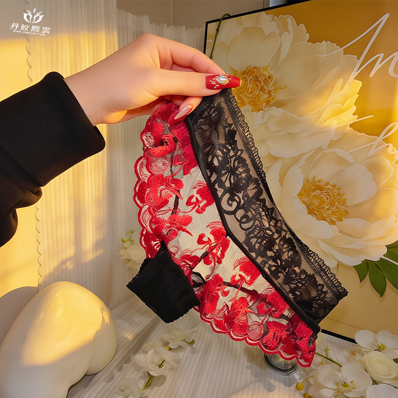 【1pcs】lingeries femme ultra ho - Embroidery Red recension och pris