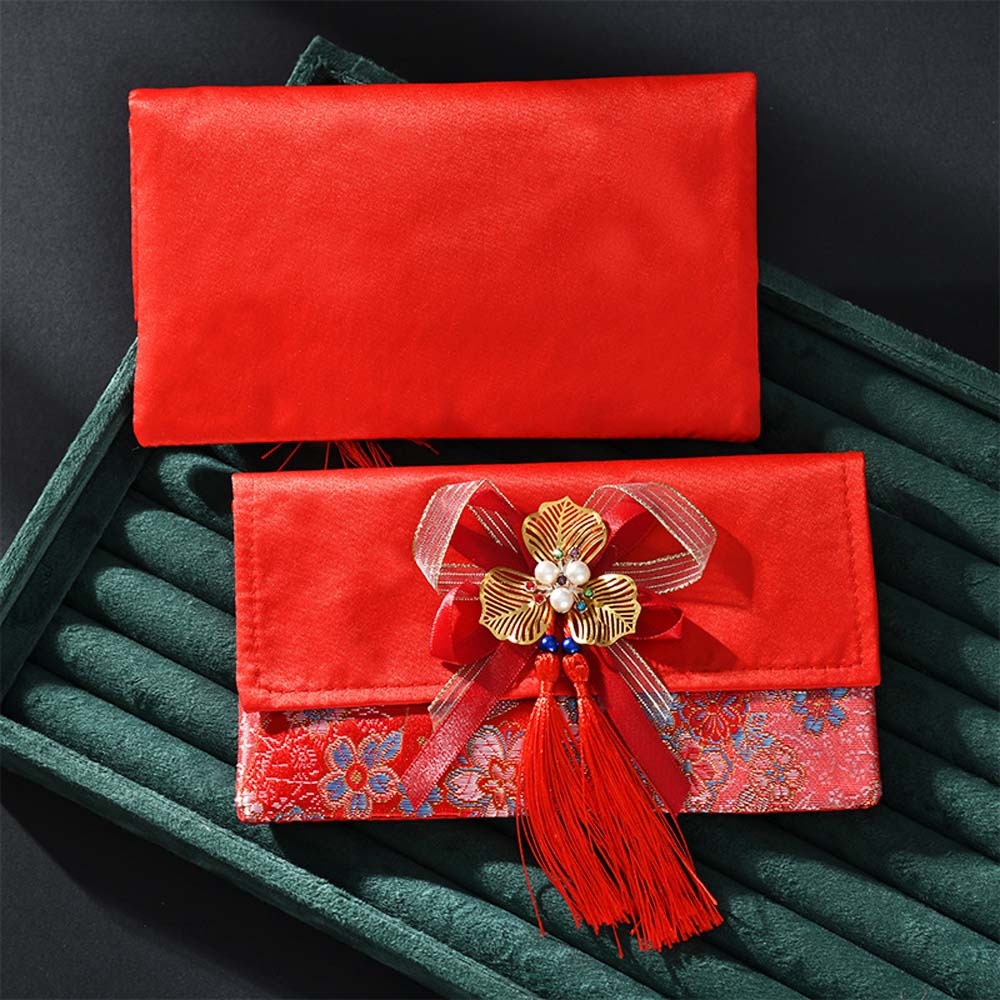 New Year Blessing Words Brocad - Embroidery Red recension och pris