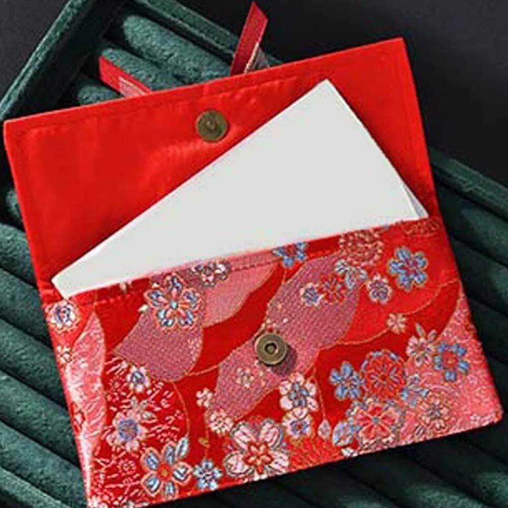 New Year Blessing Words Brocad - Embroidery Red recension och pris