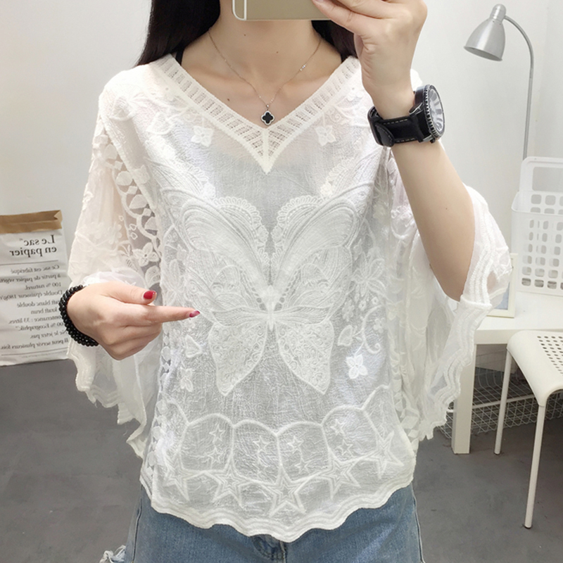 Embroidery Lace White Shirt Wo - Embroidery On Shirt recension och pris